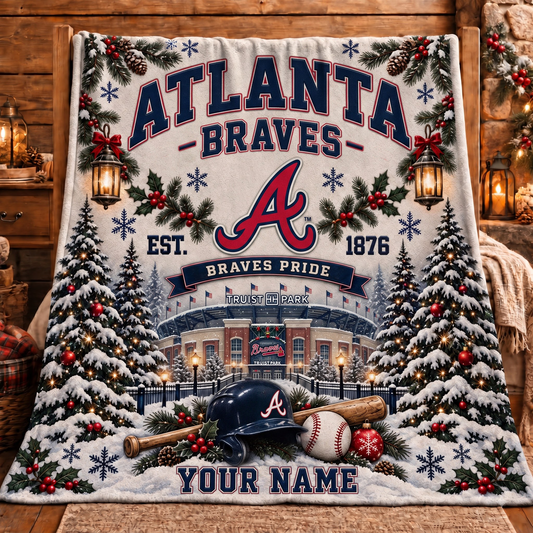 Premium MLB x ATL Pride Personalized Name Blanket