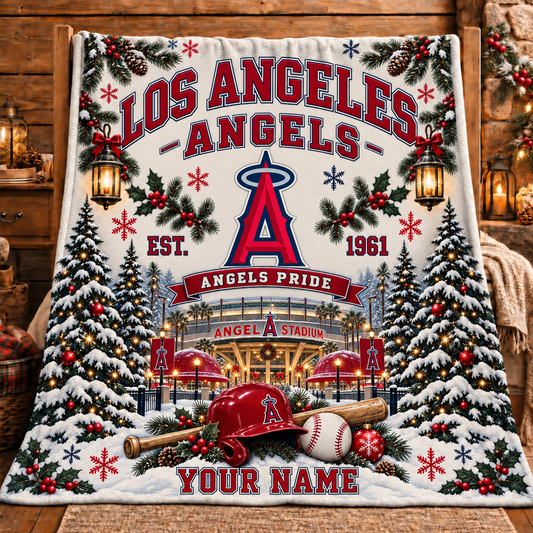 Premium MLB x LAA Pride Personalized Name Blanket