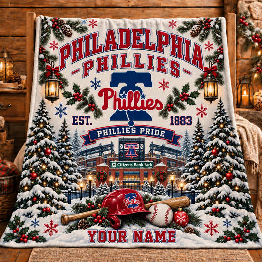 Premium MLB x PHI Pride Personalized Name Blanket
