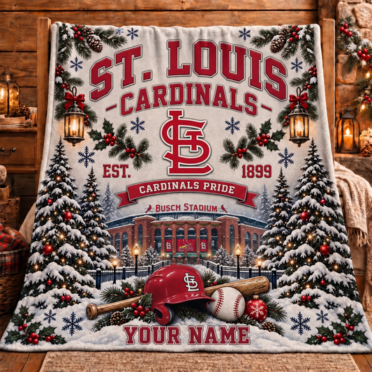 Premium MLB x STL Pride Personalized Name Blanket