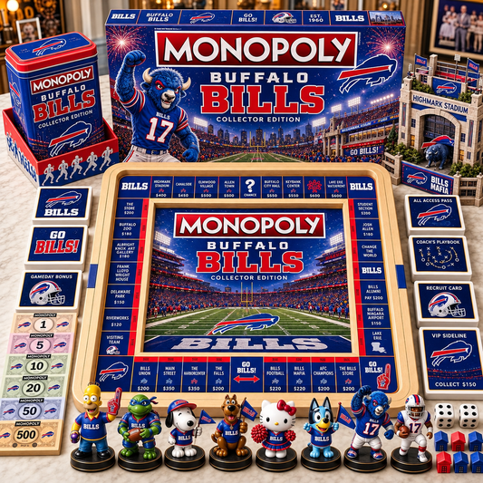Premium NFL BB Monopoly Collector’s Edition Board Game Set with Mini Figures & Accessories