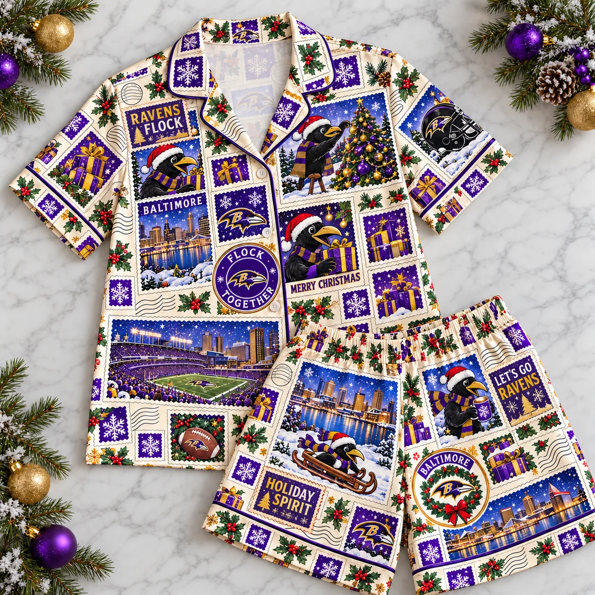 Premium NFL BR Stamp Pajamas Set