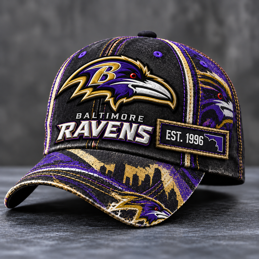 Premium NFL BR Vintage Distressed Embroidered Cap