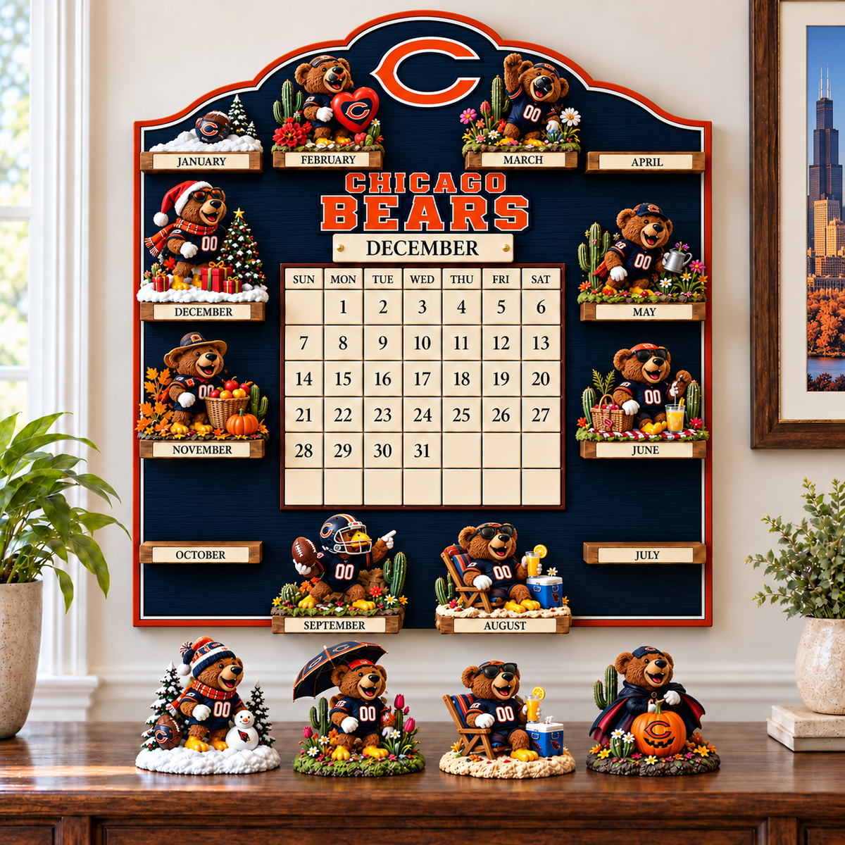 Premium NFL CHI Perpetual Wall Calendar