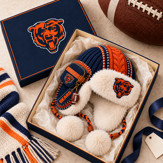 Premium NFL CHI Plush Trapper Hat