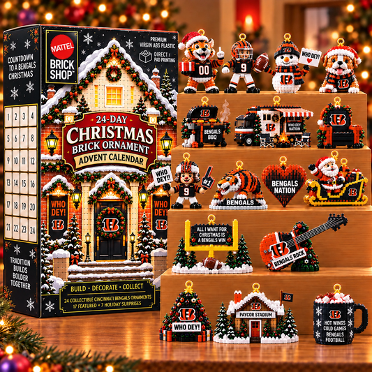 Premium NFL CIN Christmas Brick Ornament Advent Calendar