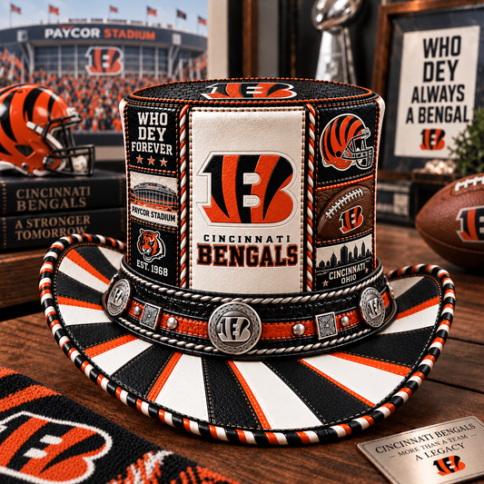 Premium NFL CIN Leather Top Hat