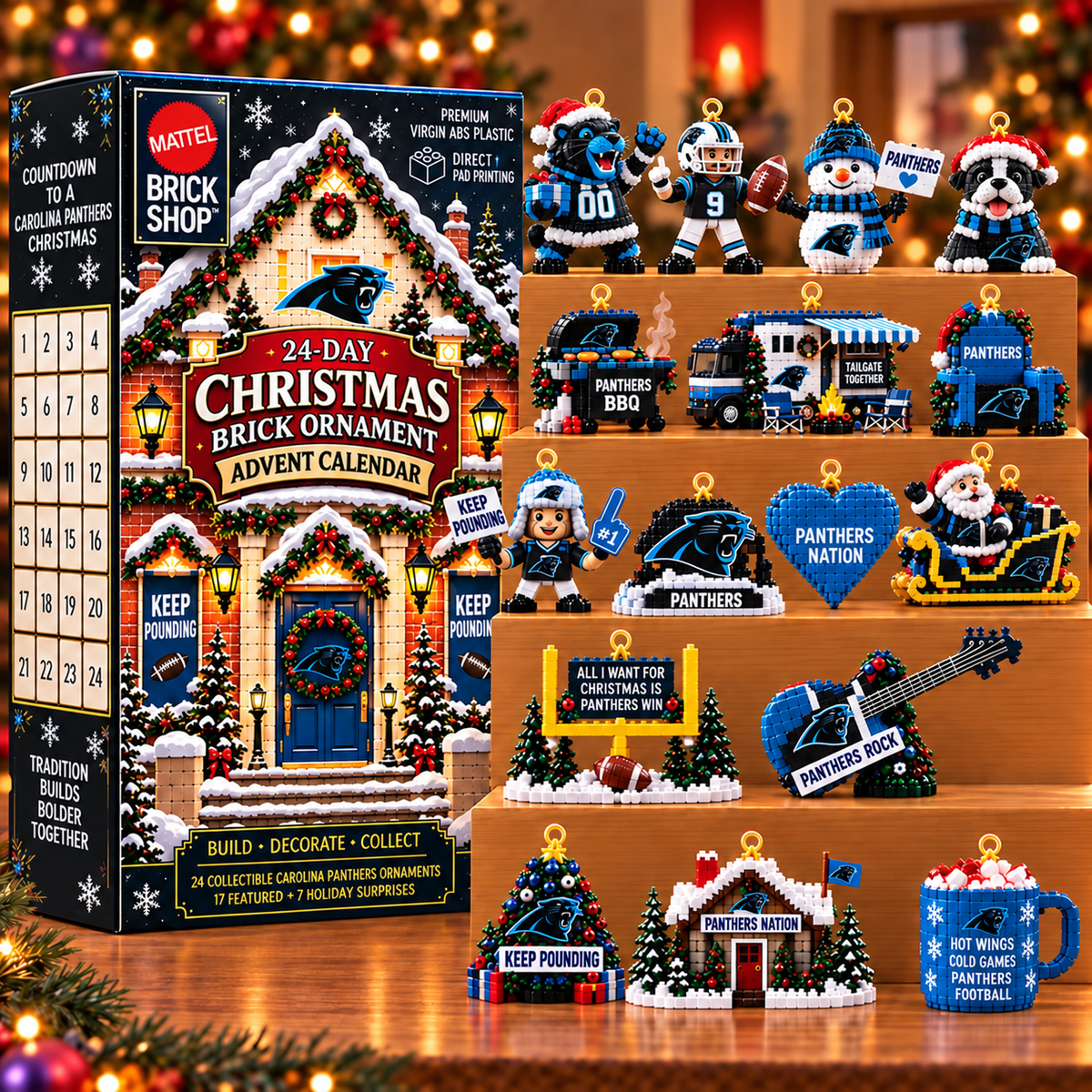 Premium NFL CP Christmas Brick Ornament Advent Calendar