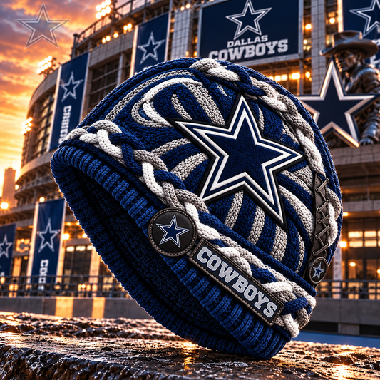 Premium NFL DAL Embroidered Cable Knit Beanie Hat