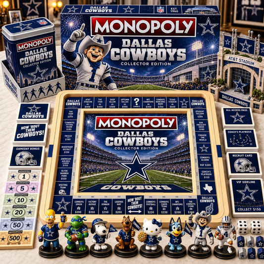 Premium NFL DC Monopoly Collector’s Edition Board Game Set with Mini Figures & Accessories