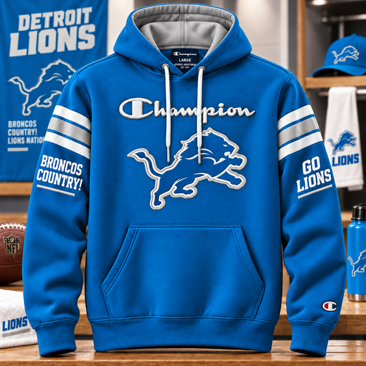 Premium NFL DET Pullover Hoodie