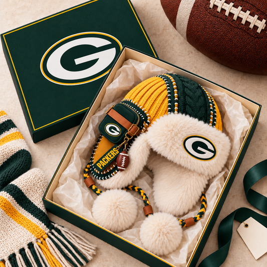 Premium NFL GB Plush Trapper Hat