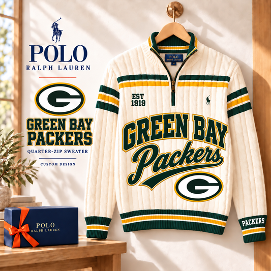 Premium NFL GBP Long Zip Polo Shirt