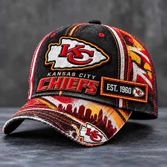 Premium NFL KCC Vintage Distressed Embroidered Cap