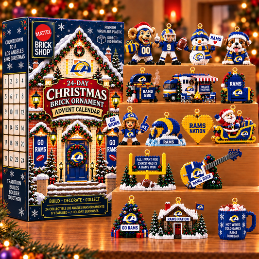 Premium NFL LAR Christmas Brick Ornament Advent Calendar