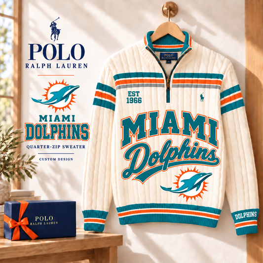 Premium NFL MD Long Zip Polo Shirt