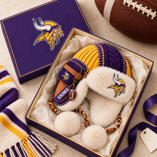 Premium NFL MIN Plush Trapper Hat