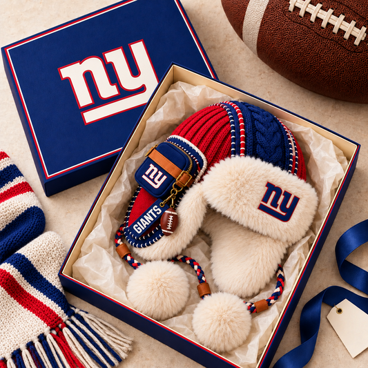 Premium NFL NYG Plush Trapper Hat