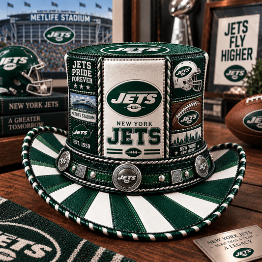 Premium NFL NYJ Leather Top Hat