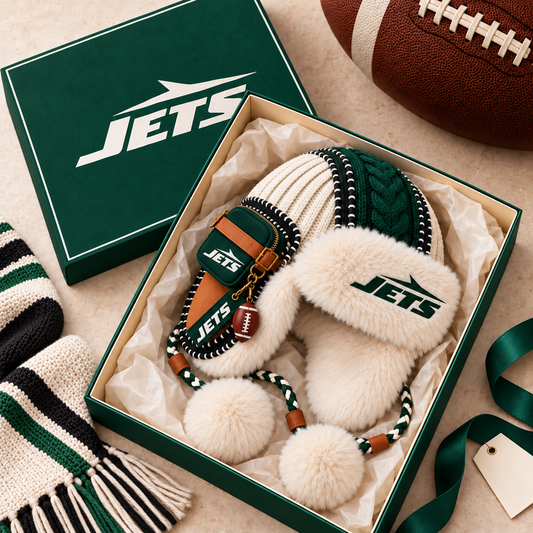Premium NFL NYJ Plush Trapper Hat