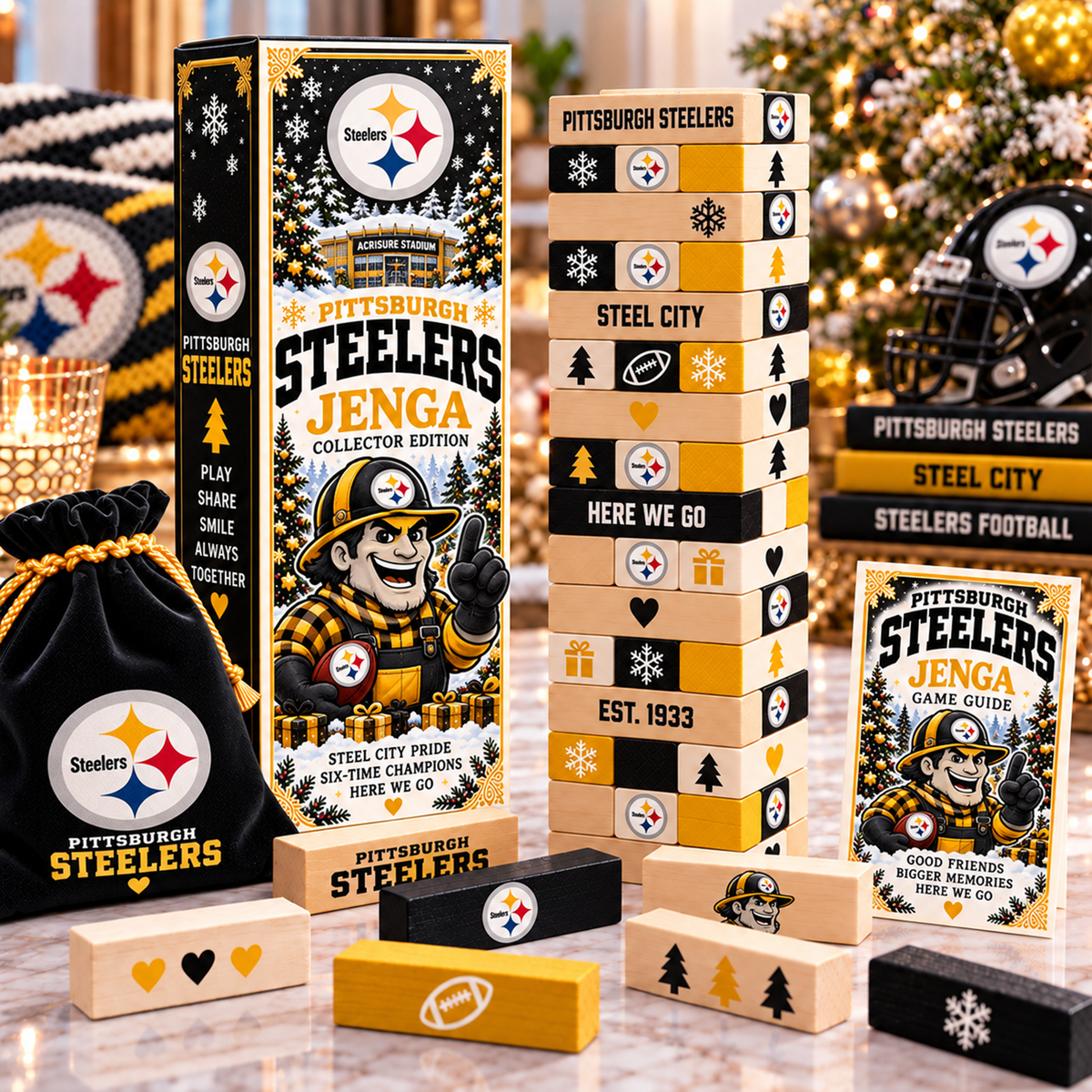 Premium NFL PIT Wooden Stacking Game