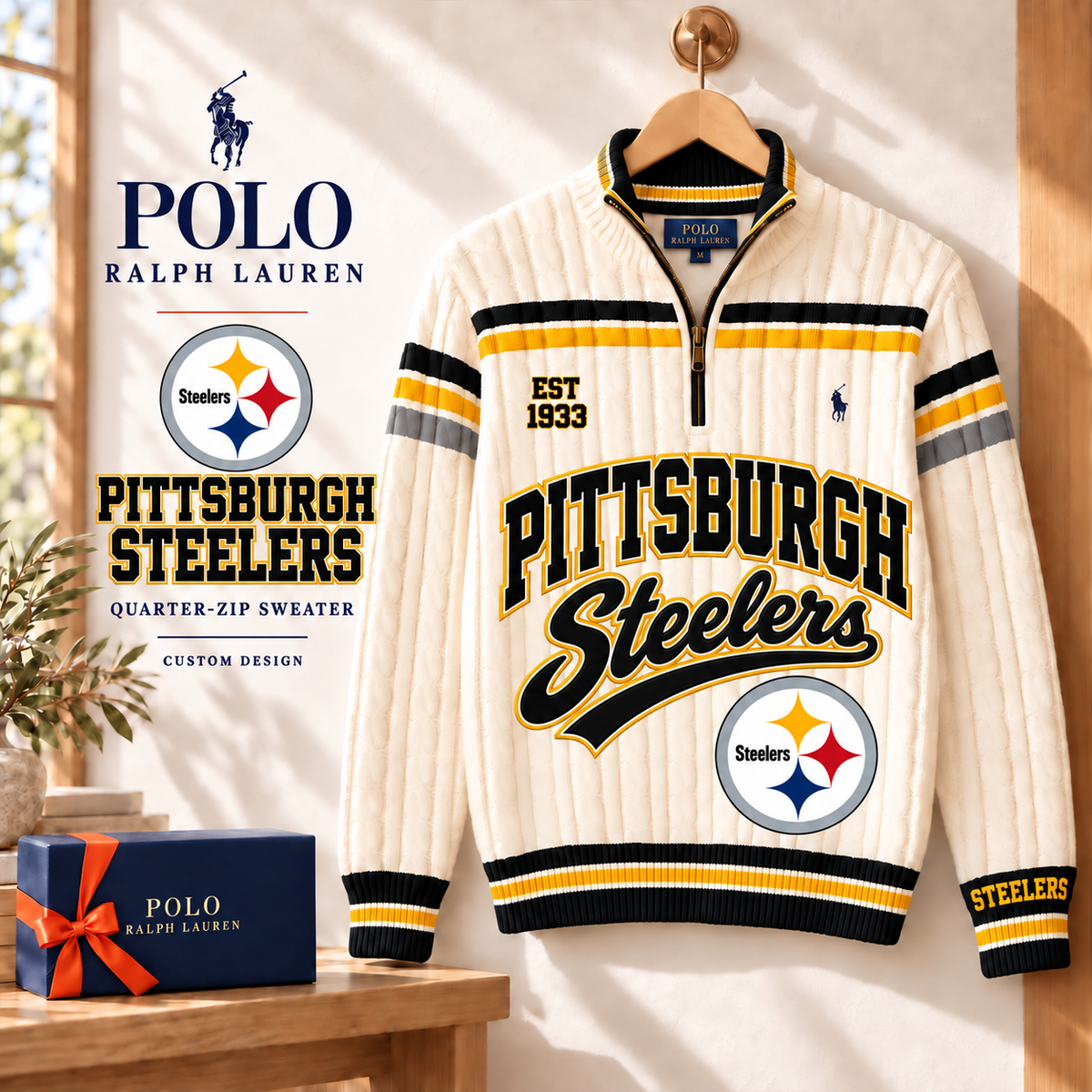 Premium NFL PS Long Zip Polo Shirt