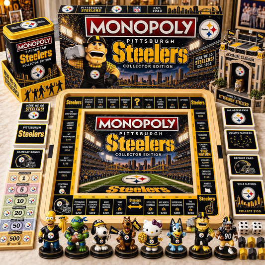 Premium NFL PS Monopoly Collector’s Edition Board Game Set with Mini Figures & Accessories