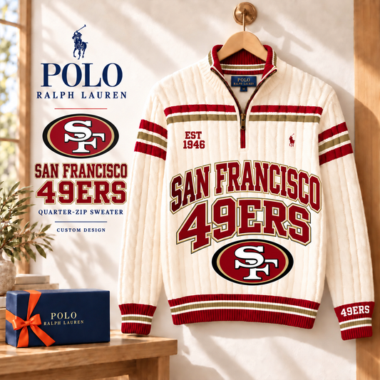 Premium NFL SF49 Long Zip Polo Shirt