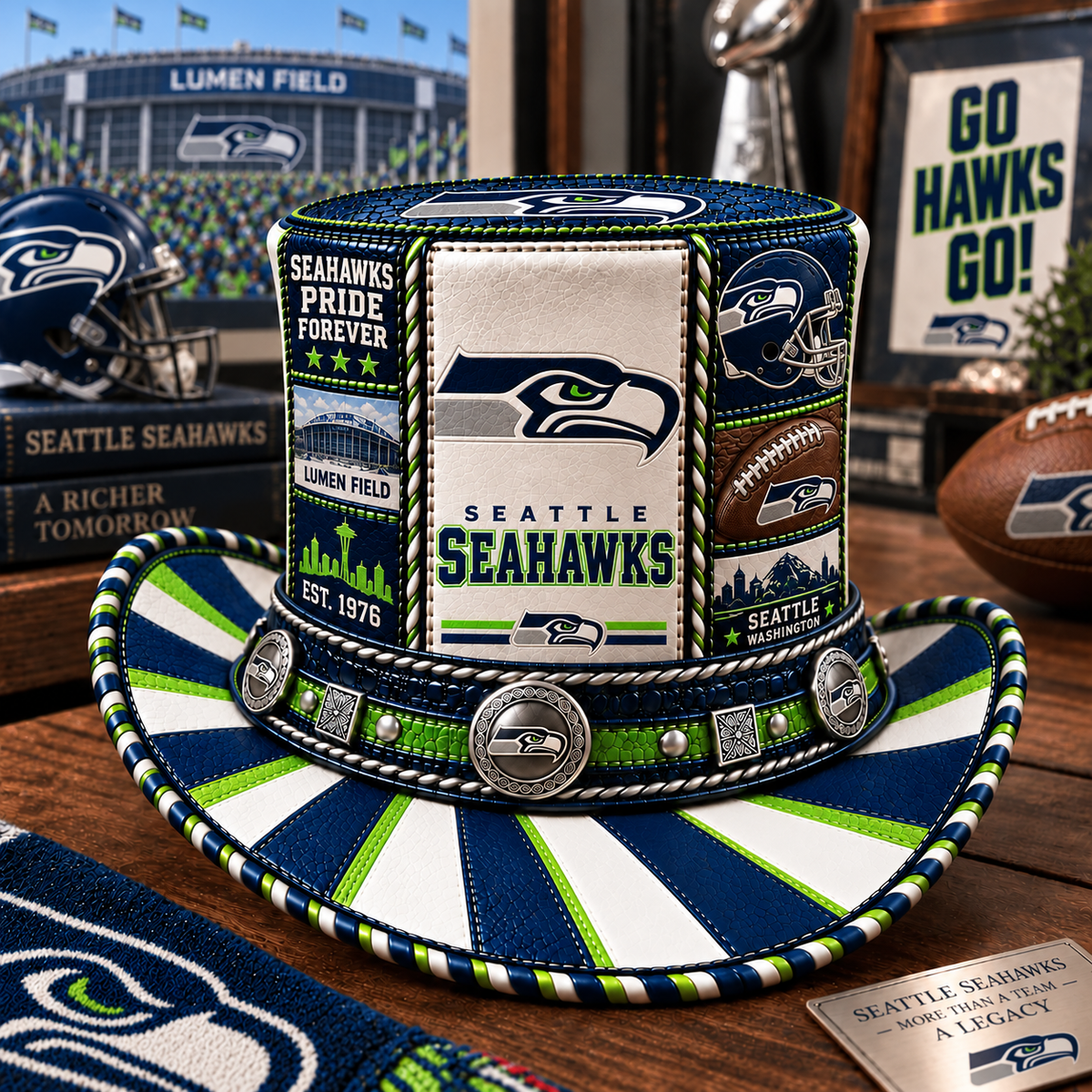 Premium NFL SS Leather Top Hat