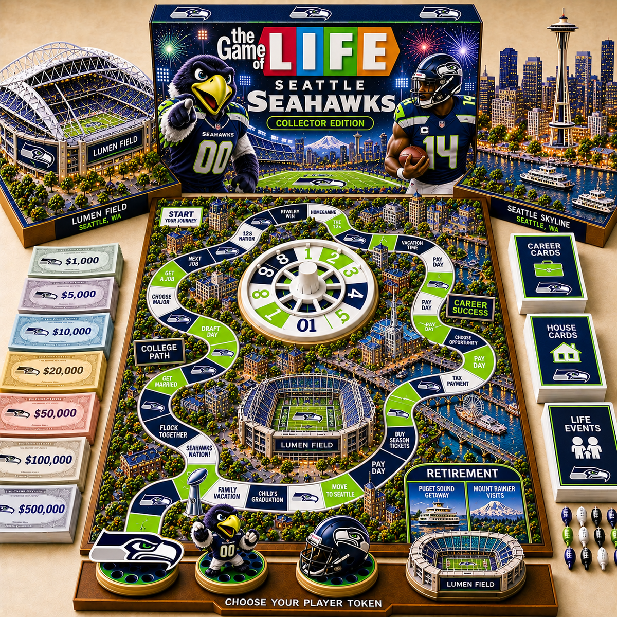 Premium NFL SS The Game of Life Board Game