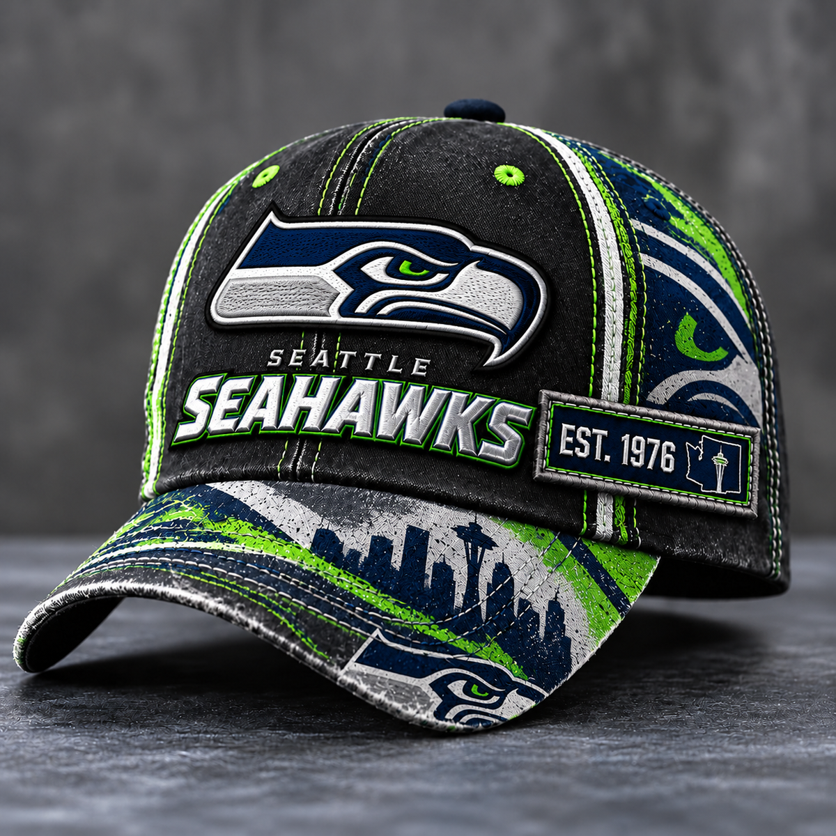 Premium NFL SS Vintage Distressed Embroidered Cap