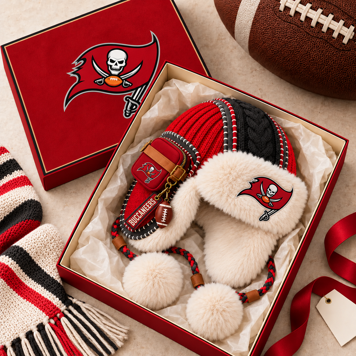 Premium NFL TB Plush Trapper Hat
