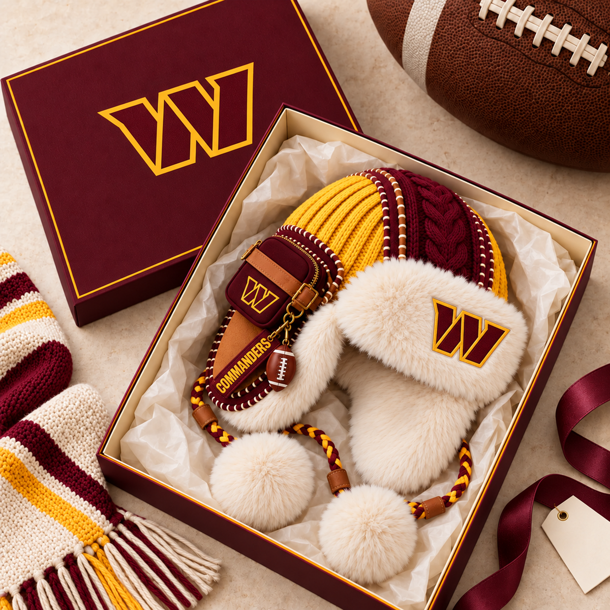 Premium NFL WAS Plush Trapper Hat