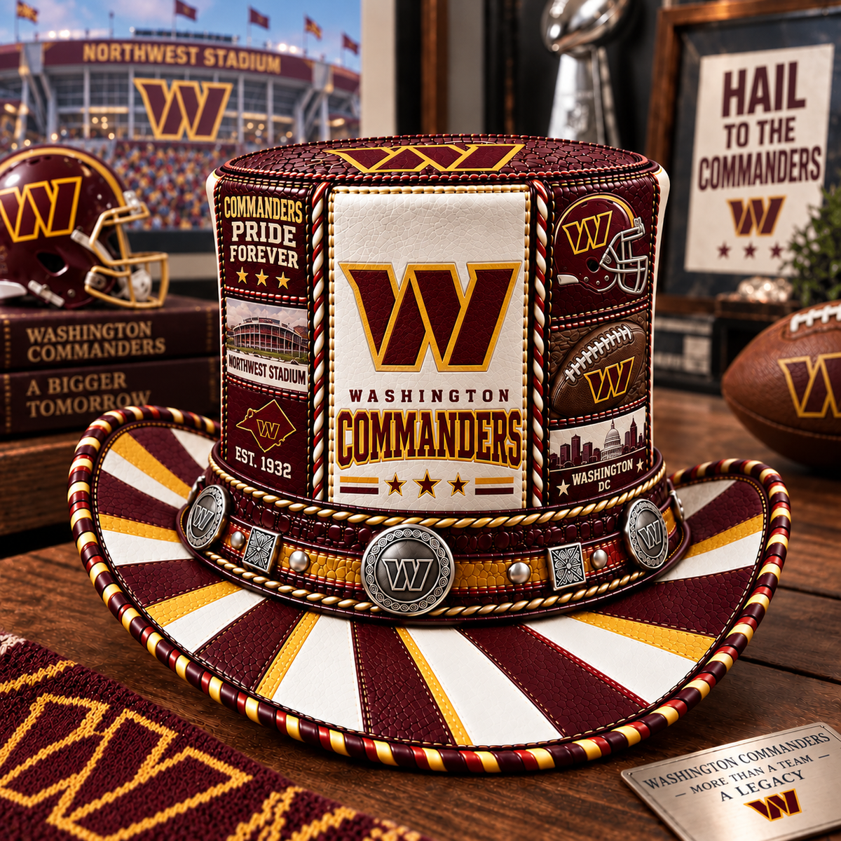 Premium NFL WC Leather Top Hat
