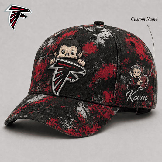 Premium NFL x ATL Curious George Custom Name Classic Cap For Passionate Game Day