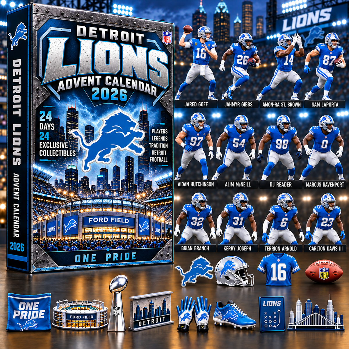 Premium NFL x DET 24 Days Legend Advent Calendar