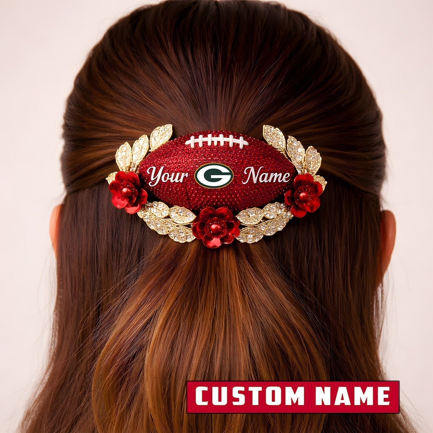 Premium NFL x Green Bay Packers Personalized Women's Hair Pin - Valentine Edition NDT LVH