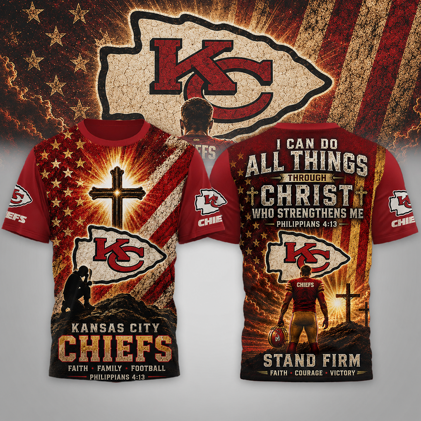 Premium NFL x KCC Faith Family 3D Shirt