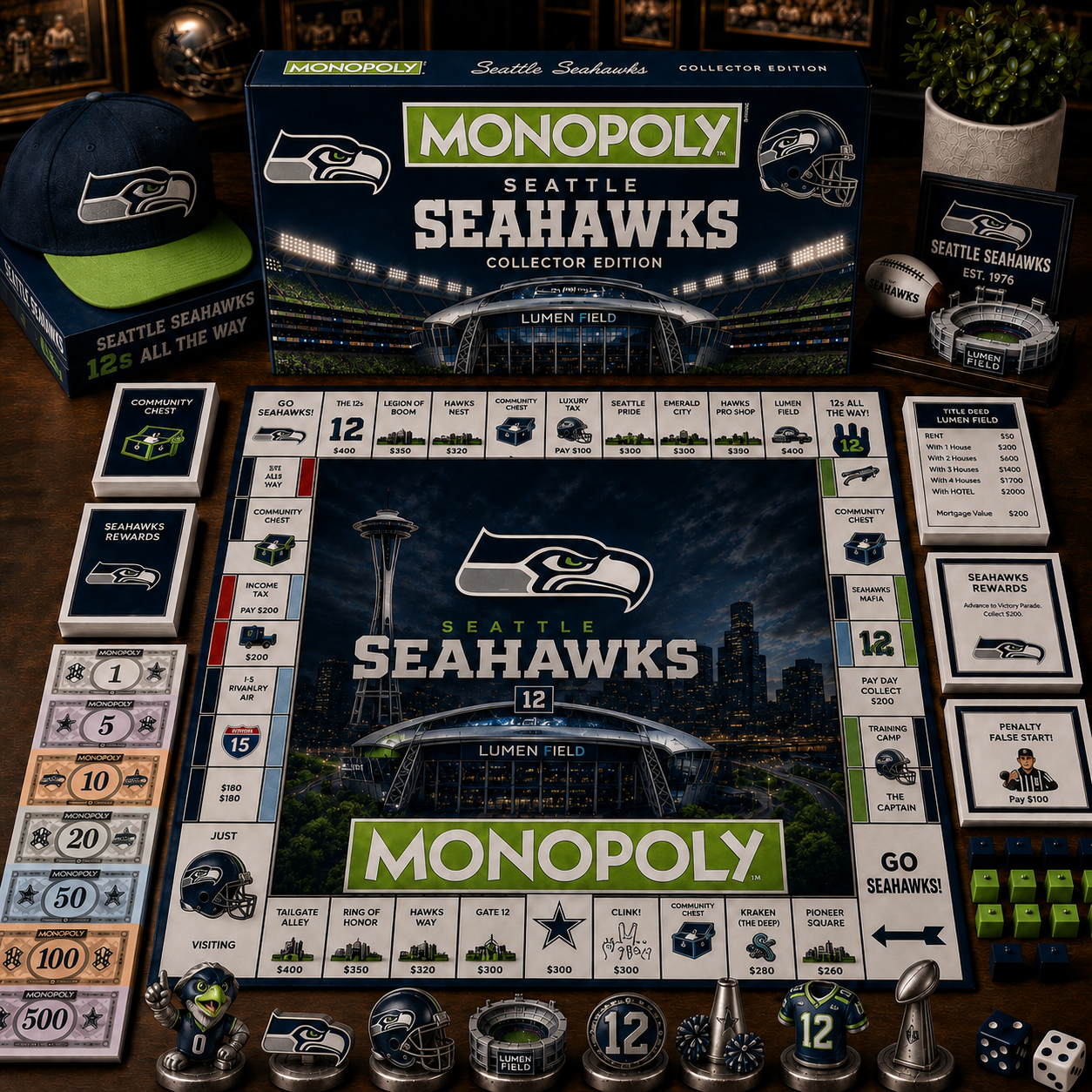 Premium NFL x SEA Monopoly Collector’s Edition Board Game