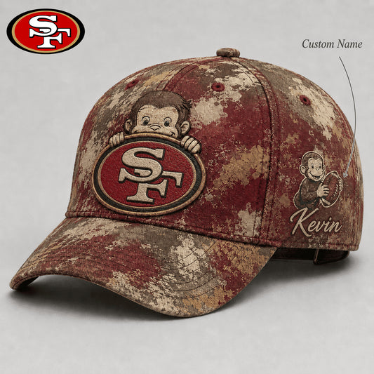 Premium NFL x SF Curious George Custom Name Classic Cap For Passionate Game Day