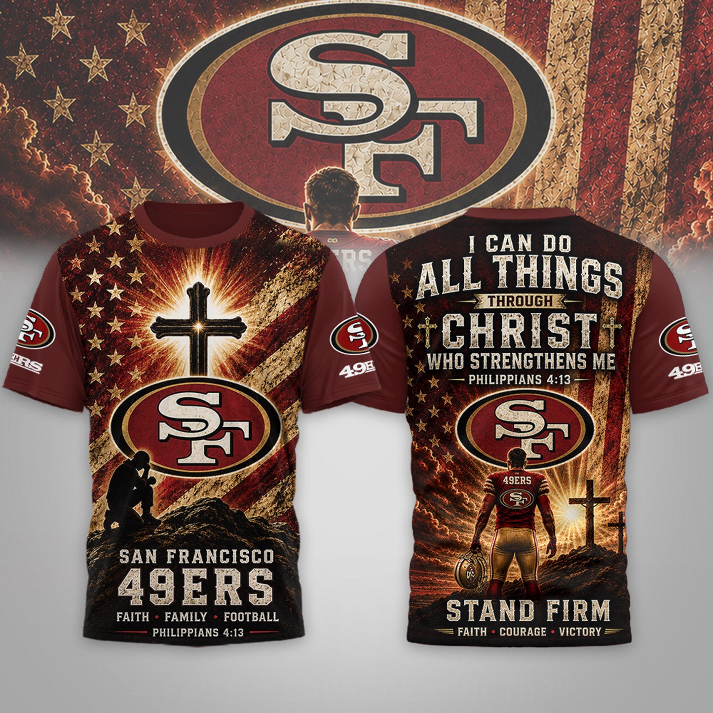 Premium NFL x SF Faith Family 3D Shirt