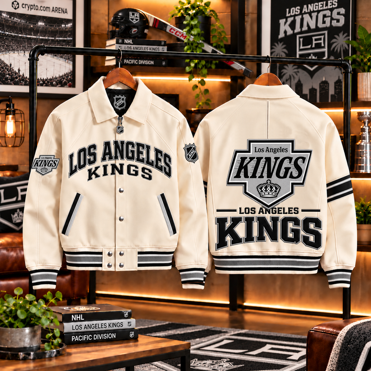 Premium NHL LAK LETTERMAN JACKET
