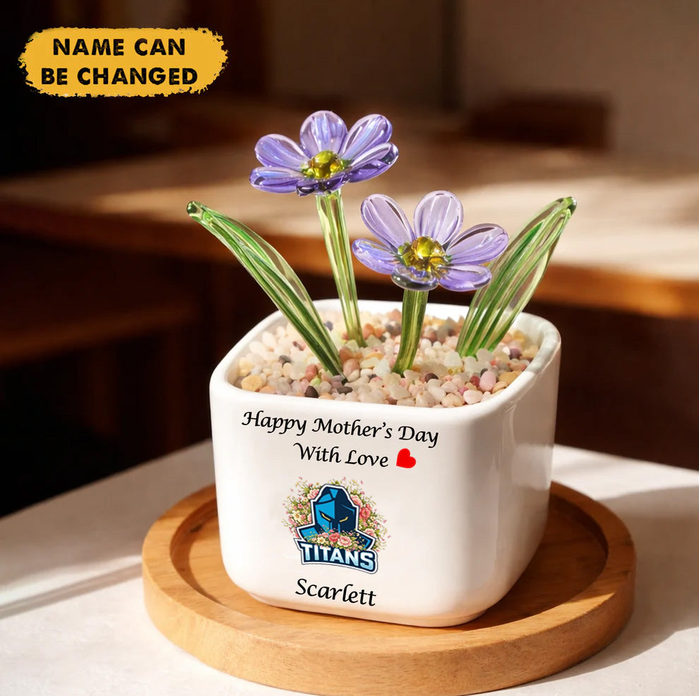 Premium NRL  X GCT Birth Flowers Of April Glass Pot For Mother NDT NTN