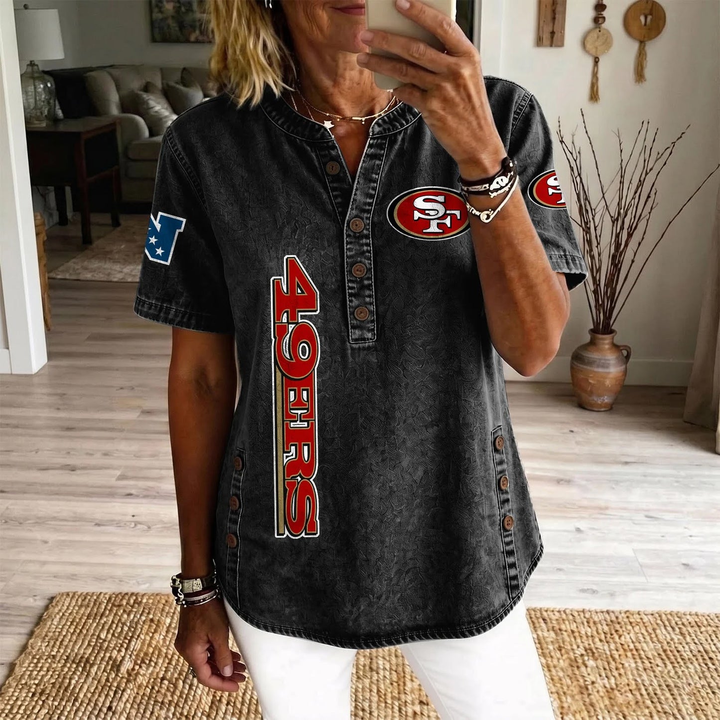 SAN x NFL Women’???s Denim Casual Tops DATND LBN 190526