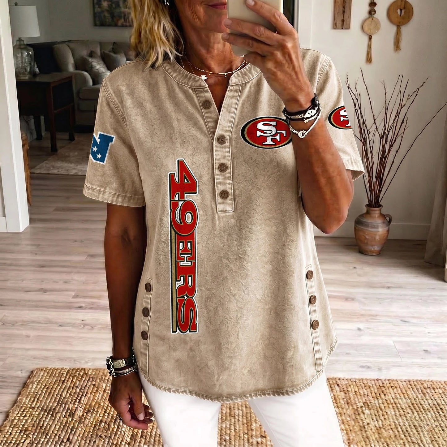SAN x NFL Women’???s Denim Casual Tops DATND LBN 190526