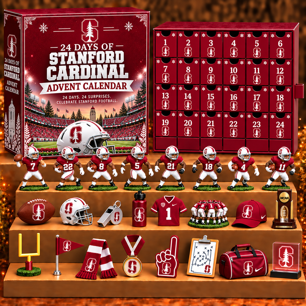 SC x NCAA Personalized 24 Days Of American Football Advent Calendar Blink Box