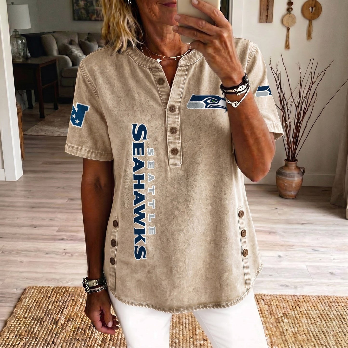 SEA x NFL Women’???s Denim Casual Tops DATND LBN 190526