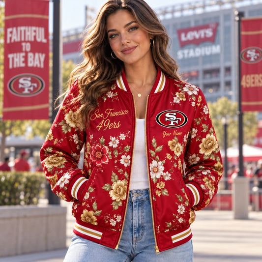 SF49 NFL Baseball Jacket Custom Name For Fan