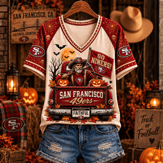 SF49 Premium Halloween V-Neck T Shirt Gift For Fan