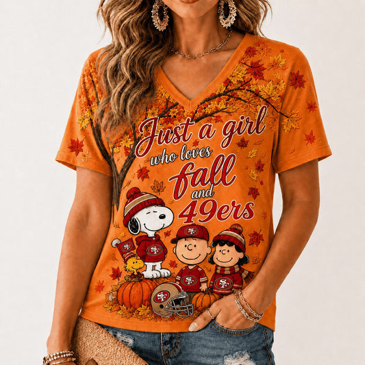 SF49 Premium NFL Fall Season V-Neck